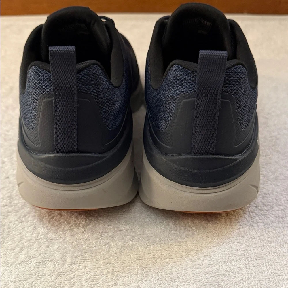 Skechers D'LUX Walker 2.0 Slip-On Sneakers SN232179 Wide Width Navy/Grey/Orange - Picture 5 of 12